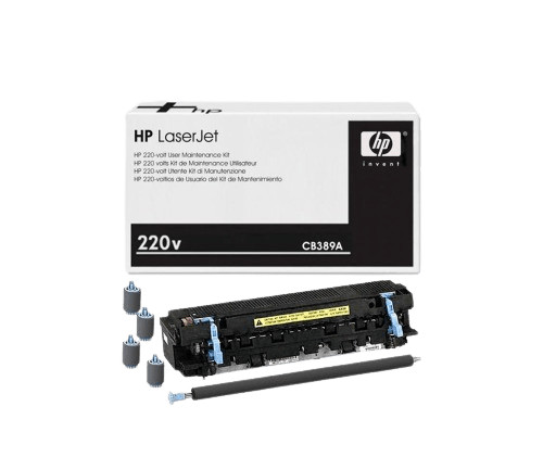 HP LaserJet maintenance kit with toner and parts for optimal printer performance.