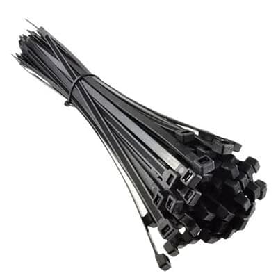 Bundles of black network cables, Ethernet cable ties, and connectors for internet and network installations. Perfect for reliable connectivity in business or home environments.