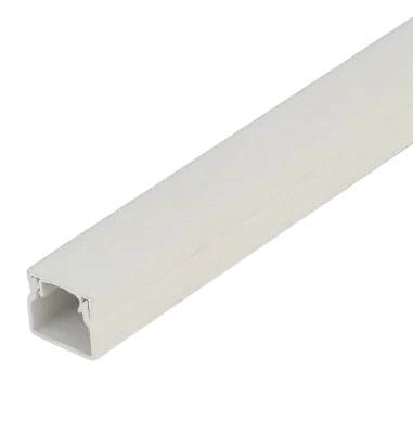 U-shape white cable conduit for electrical wiring protection and organisation, ideal for industrial and residential applications.