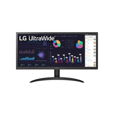 LG UltraWide monitor displaying data analytics and visualisations for innovative and affordable tech solutions in South Africa.