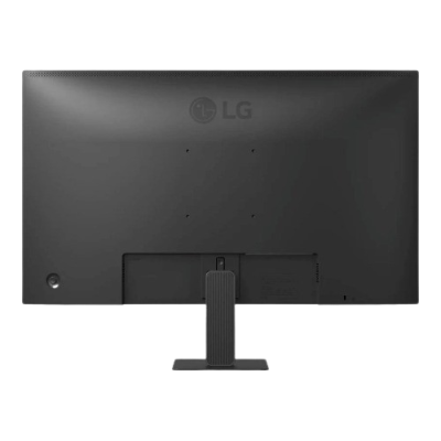 LG computer monitor back view showcasing sleek design and connectivity options for enhanced workspace productivity.