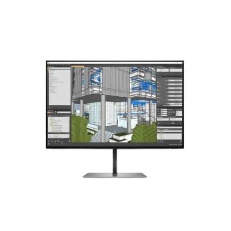 3D building design and architecture visualization using advanced software on a computer monitor.