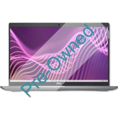 Dell laptop displaying vibrant digital wave graphic, symbolizing innovative technology solutions by InfoplayNet in South Africa.