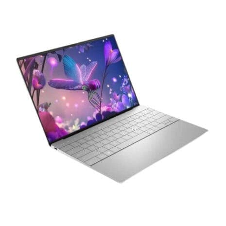 Laptop with vibrant butterfly and floral digital artwork, showcasing modern technology and innovative design. Ideal for tech enthusiasts and digital artists seeking quality and affordability.