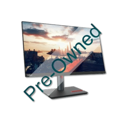 Dell computer monitor displaying a city skyline at sunset, representing innovative technology solutions for business. Perfect for gaming, work, and entertainment with high-quality display.
