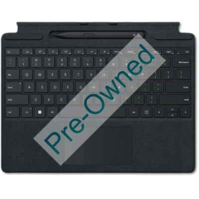 Pre-owned black tablet keyboard with integrated touchpad, designed for enhanced mobile productivity and device compatibility in South Africa.