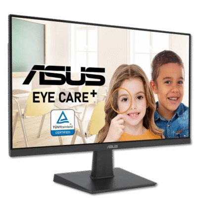 ASUS Eye Care Plus monitor promoting healthy eyesight with blue light filtering technology, ideal for students and professionals, featuring innovative, affordable display solutions for enhanced viewing comfort.