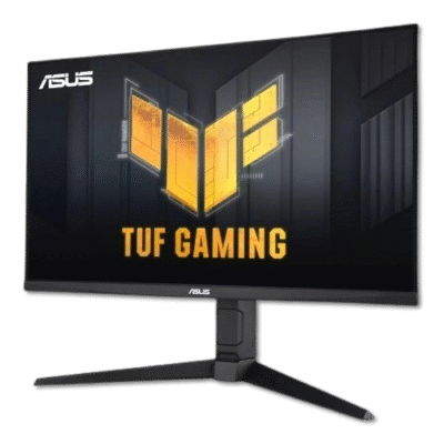ASUS TUF Gaming monitor showcasing high-performance gaming display with vibrant visuals and sleek design. Ideal for gamers seeking durability and quality.