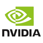 NVIDIA logo on a green background, representing innovation and technology in digital graphics and AI solutions.