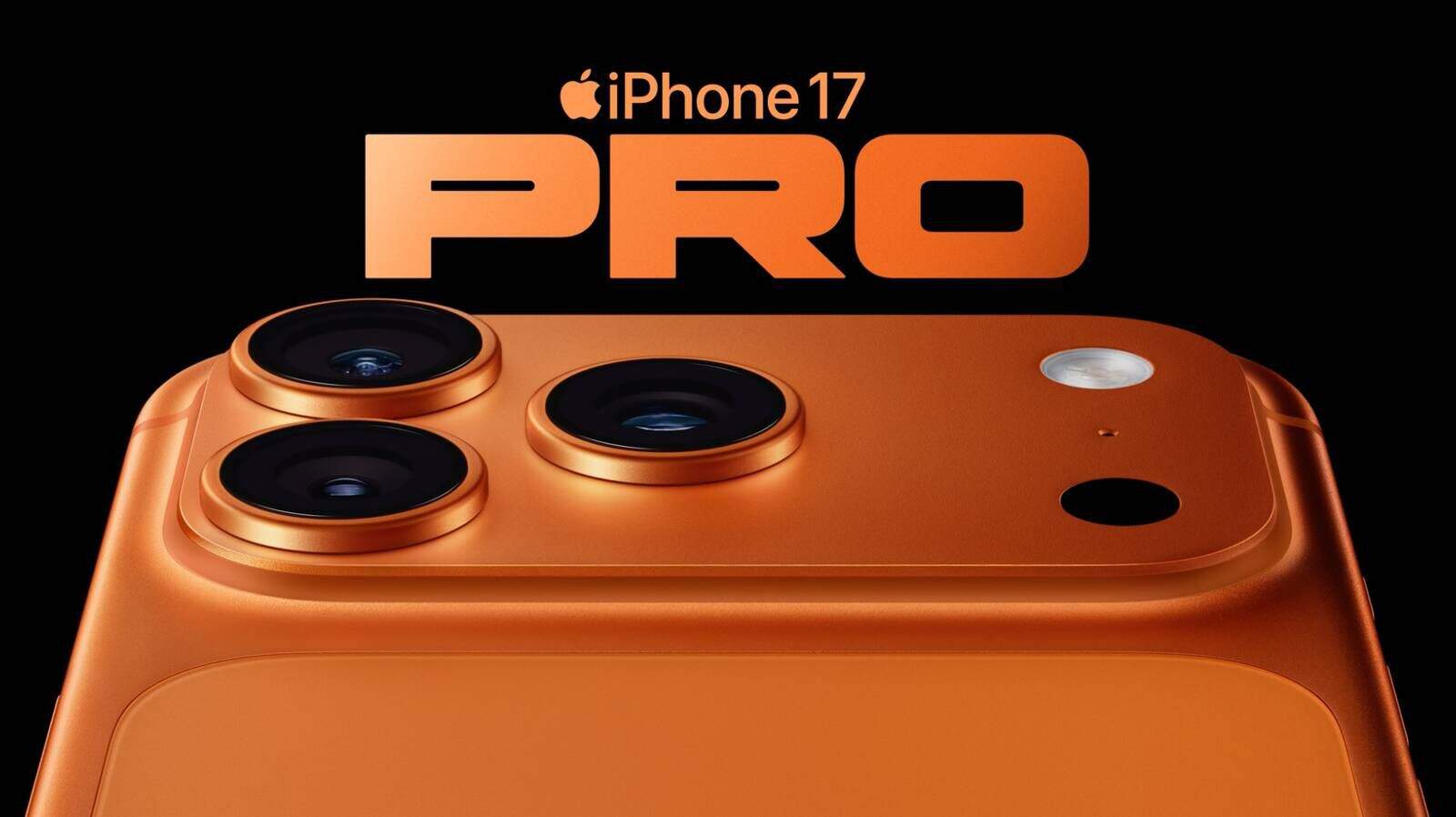 Orange iPhone 17 Pro with triple camera lenses and sleek design, showcasing advanced smartphone technology from Apple. Perfect for tech enthusiasts seeking innovation.