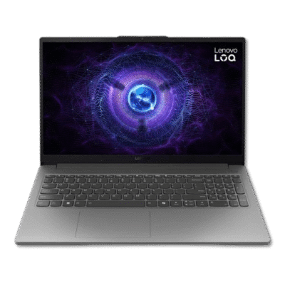 Lenovo L14 laptop with a vibrant digital abstract background displayed on the screen, showcasing modern technology.