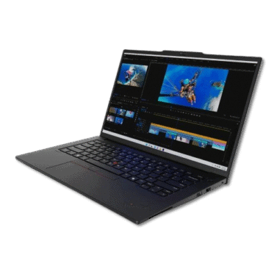 Laptop with video editing software displaying a vibrant underwater scene and timeline.