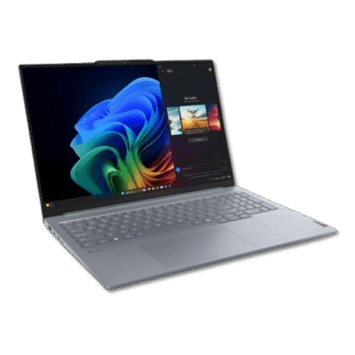 Laptop computer with vibrant screen display showcasing innovative technology solutions from InfoplayNet, emphasizing affordability and modern design.