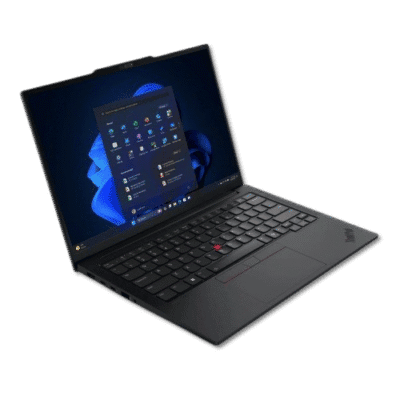 A sleek black Lenovo ThinkPad laptop displaying Windows 11 desktop, highlighting affordable technology solutions blending innovation and cost-effectiveness for South African consumers.