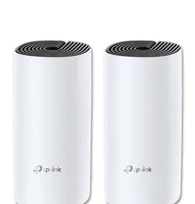 Dual TP-Link Deco M4 AC1200 mesh Wi-Fi system for seamless whole-home coverage, ideal for reliable internet connectivity across large spaces.