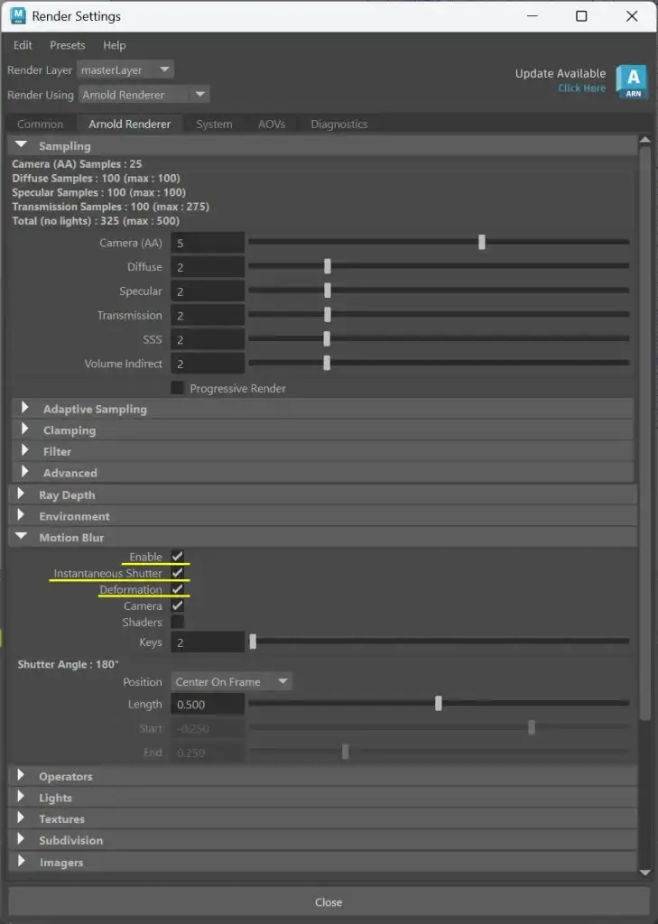 Maya×Arnold】コンポ用Motion Vector（モーションベクトル）の正しい