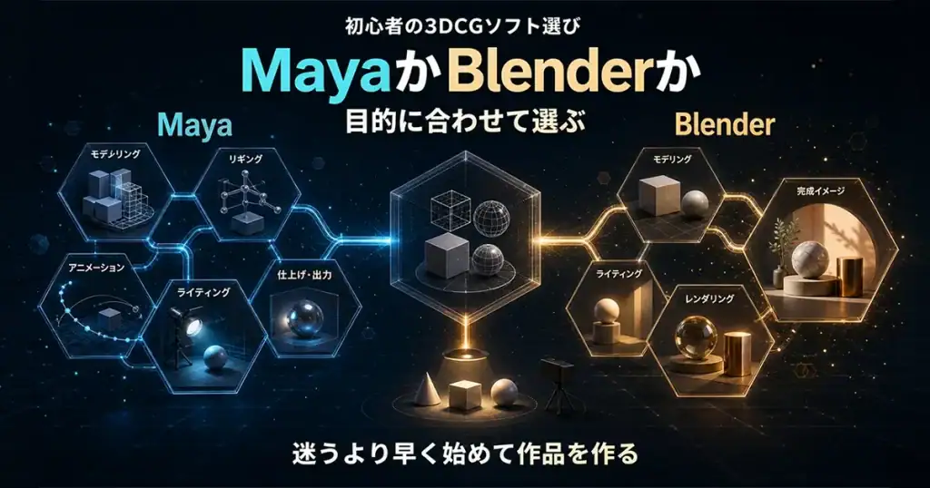 初心者が仕事や個人制作などの目的に合わせてMayaとBlenderを選ぶ考え方