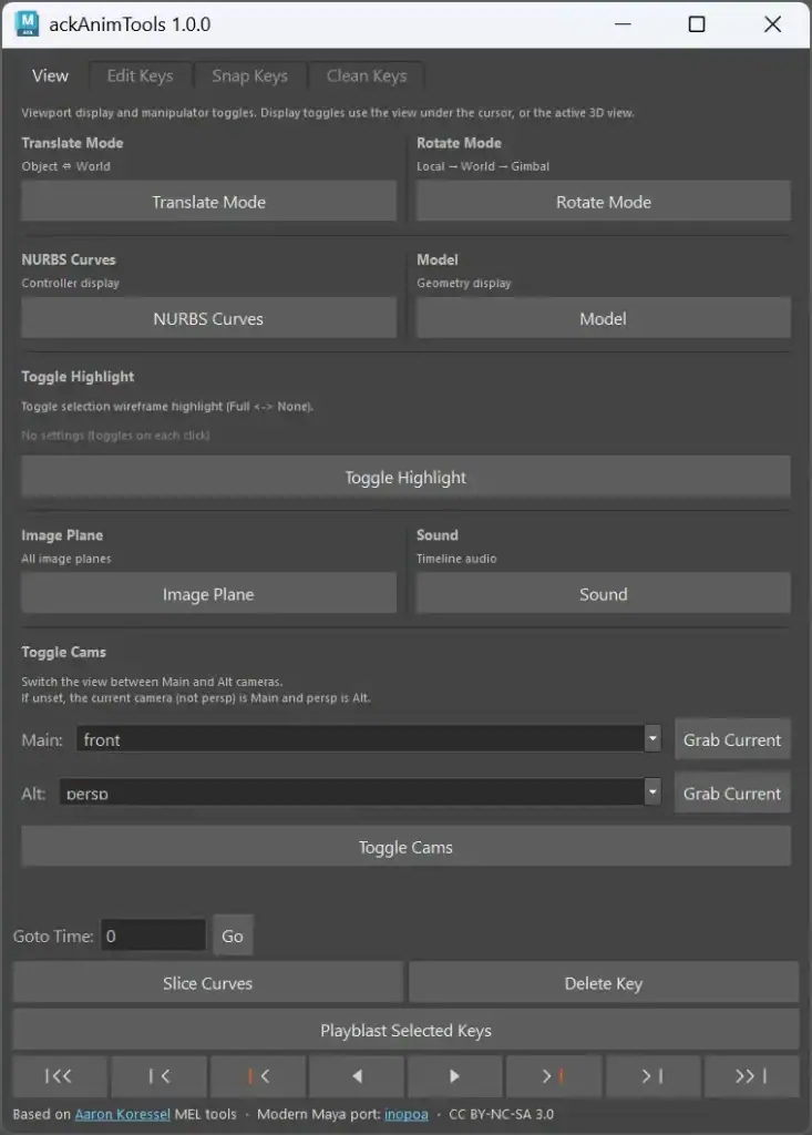 ackAnimTools Viewタブ