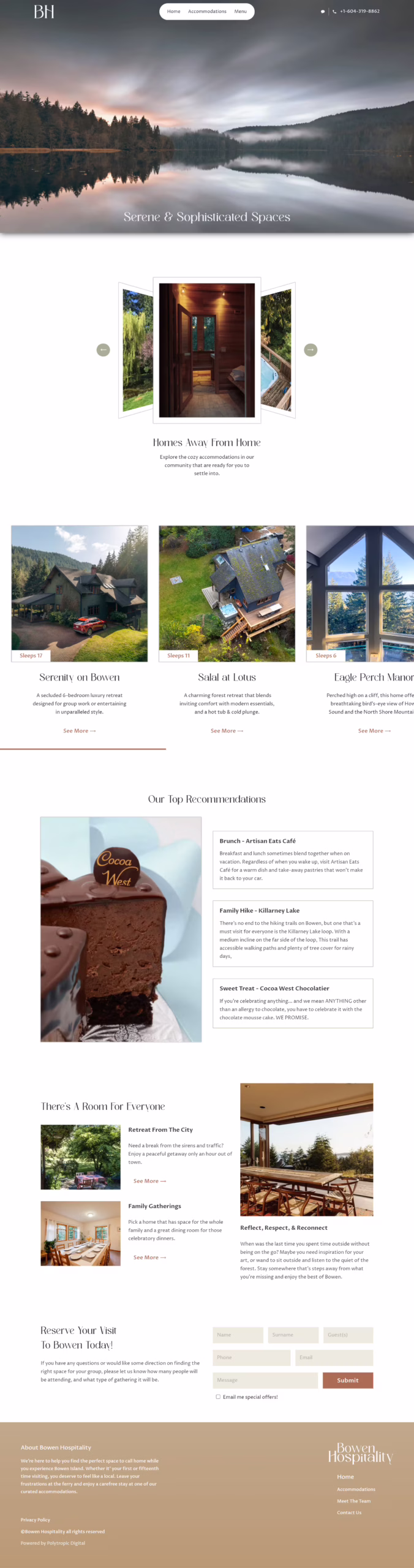 Bowen Hospitality Homepage Desktop Screenshot
