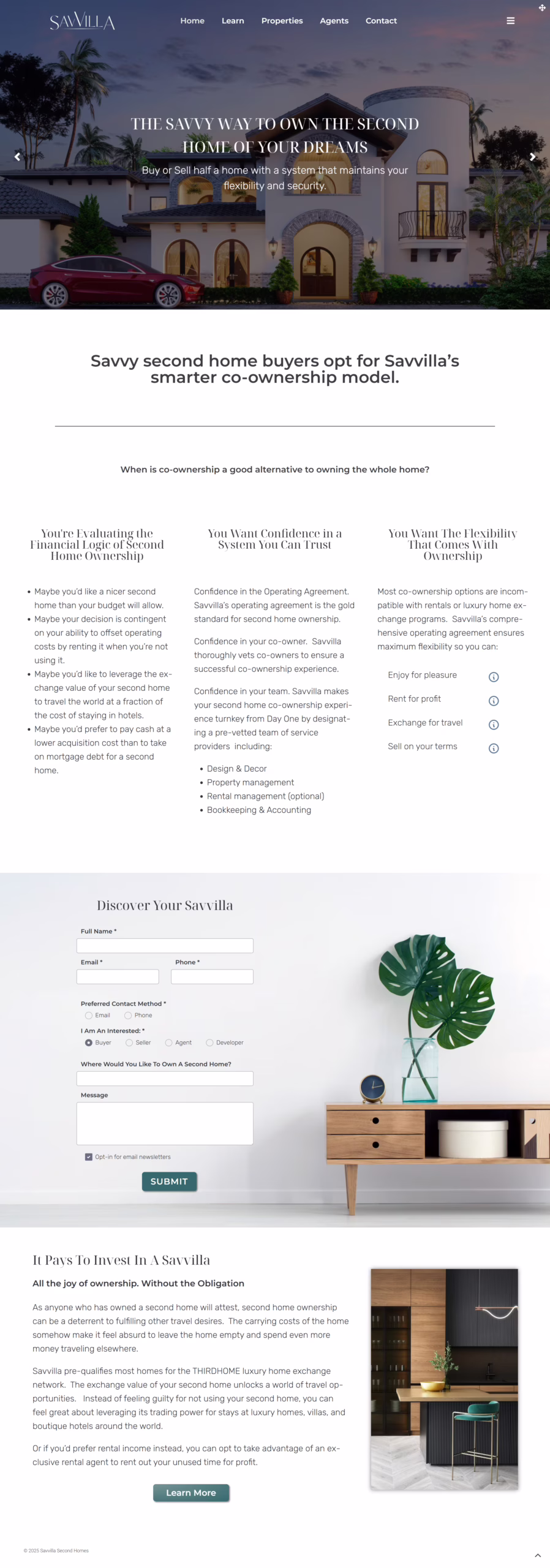 Savvilla Homepage Desktop Screenshot