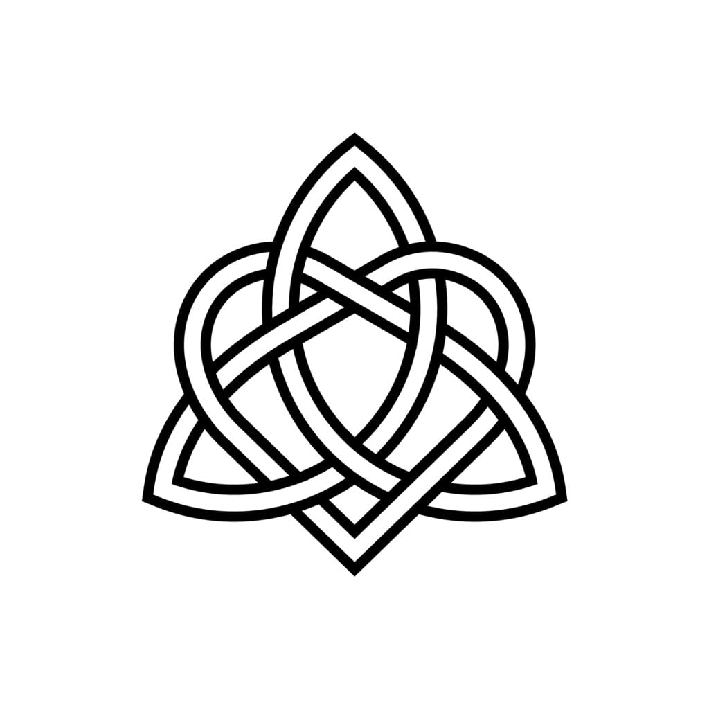 Black and white Celtic-style love knot