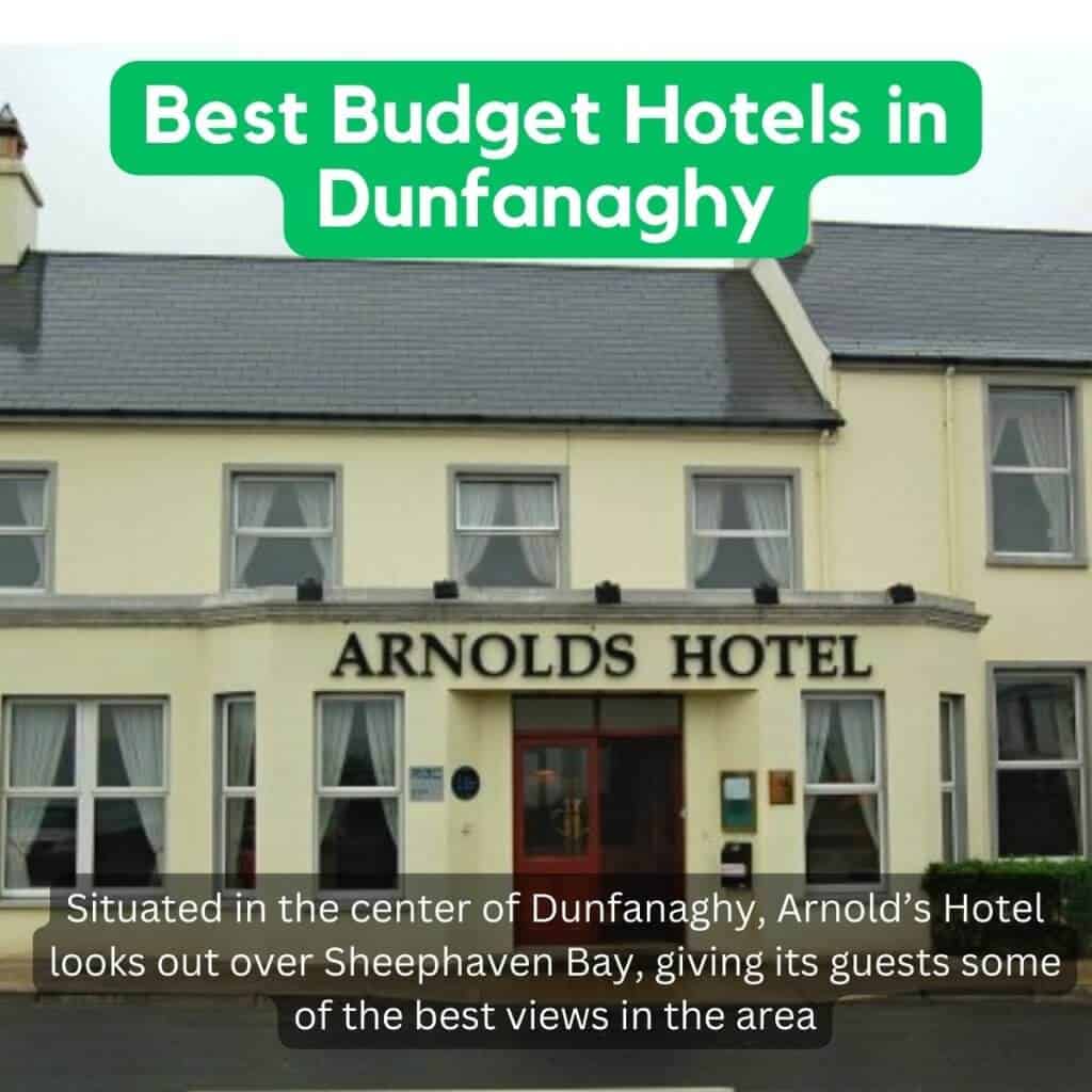 Arnolds Hotel in Dunfanaghy, Ireland, with a welcoming exterior in a scenic coastal town.