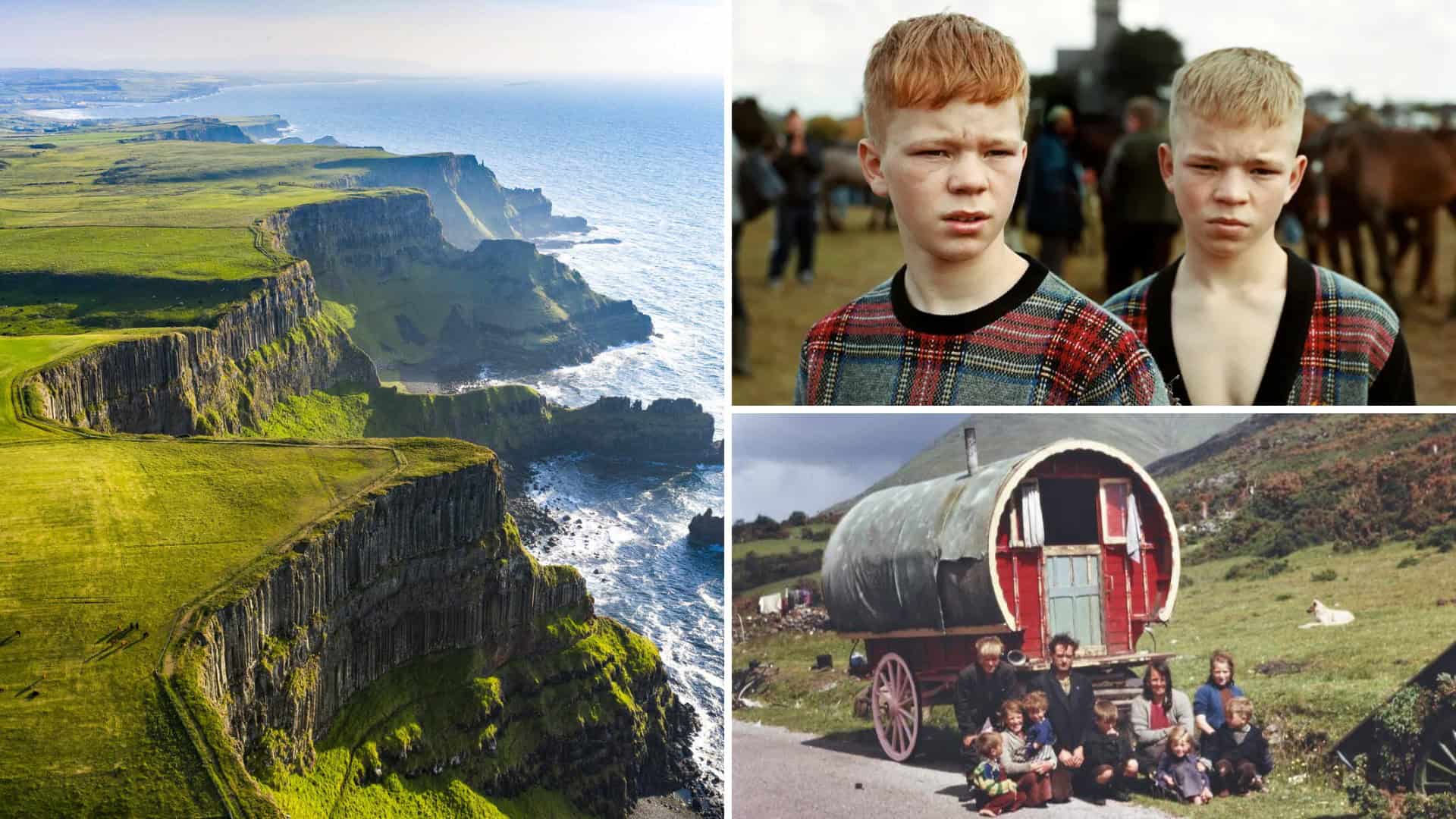 Cliffs of Moher coastal views in Ireland, rugged sea cliffs, and lush green landscapes.
