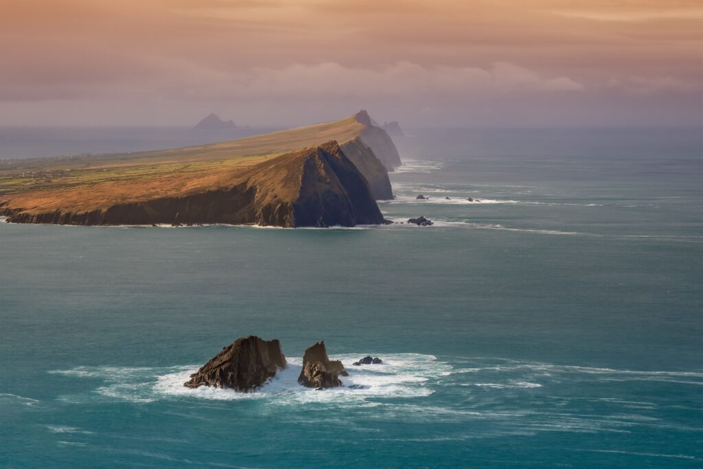 Cliffs of Moher, County Clare, Ireland, at sunset.
