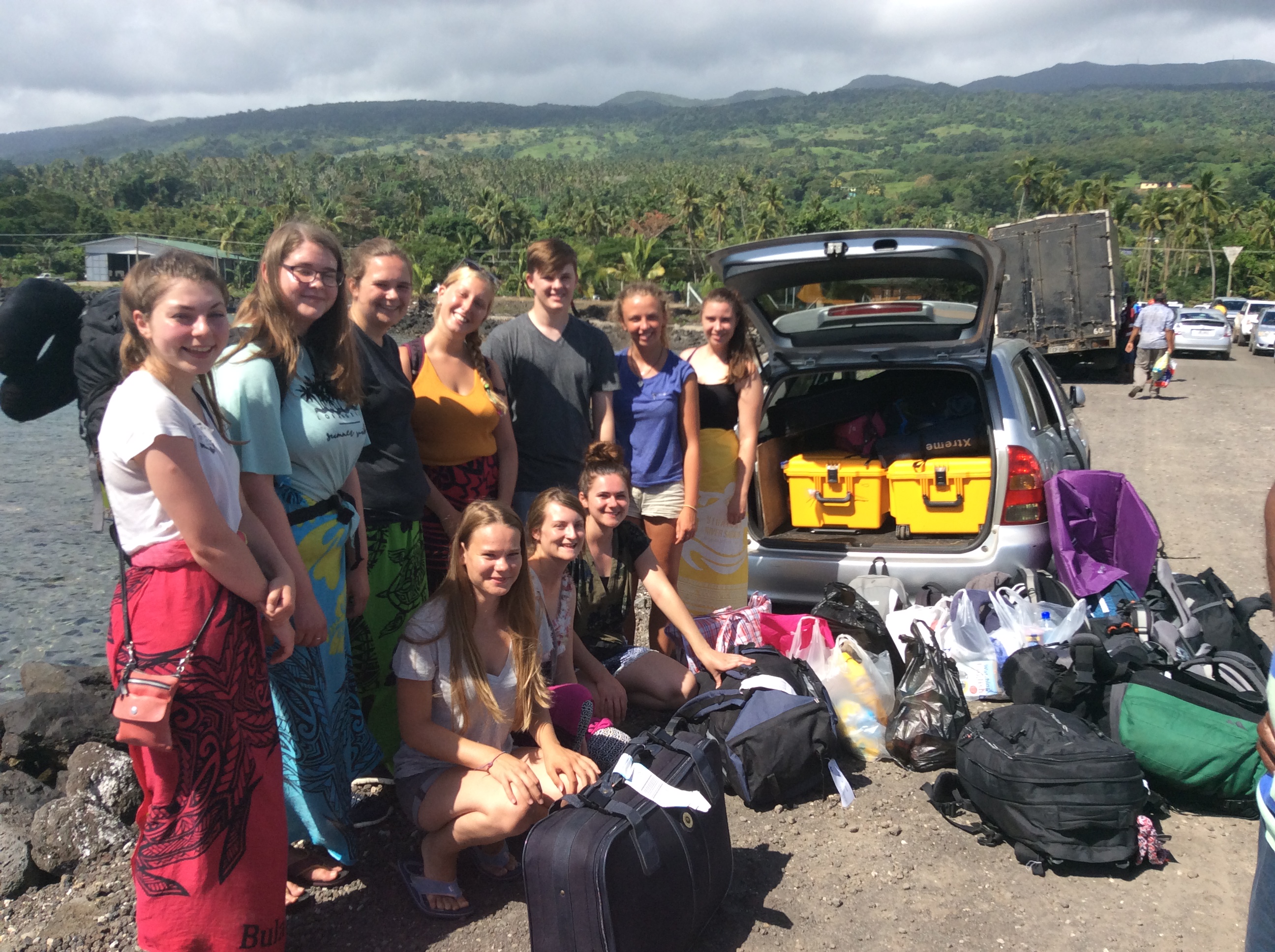 Volunteers arriving on Taveuni, Fiji