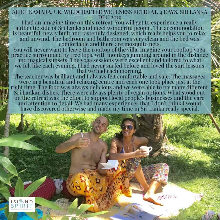Testimonial for Sri Lanka Yoga and Surfing retreat