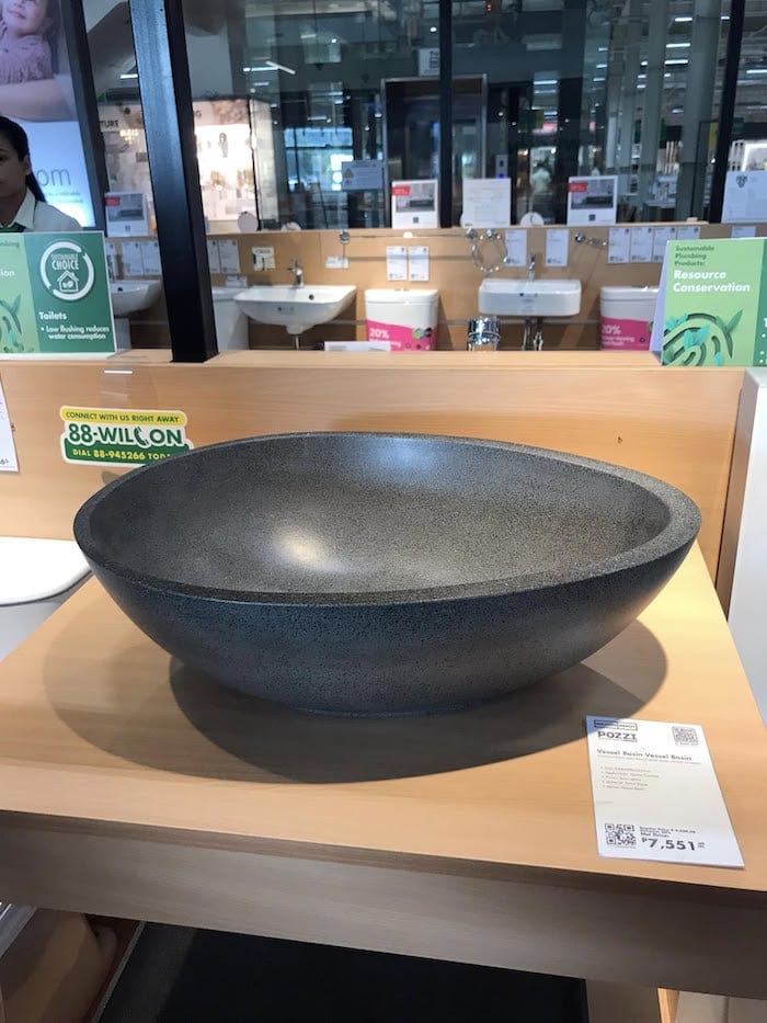 Durable stone basin for travel essentials at Philippine stores.
