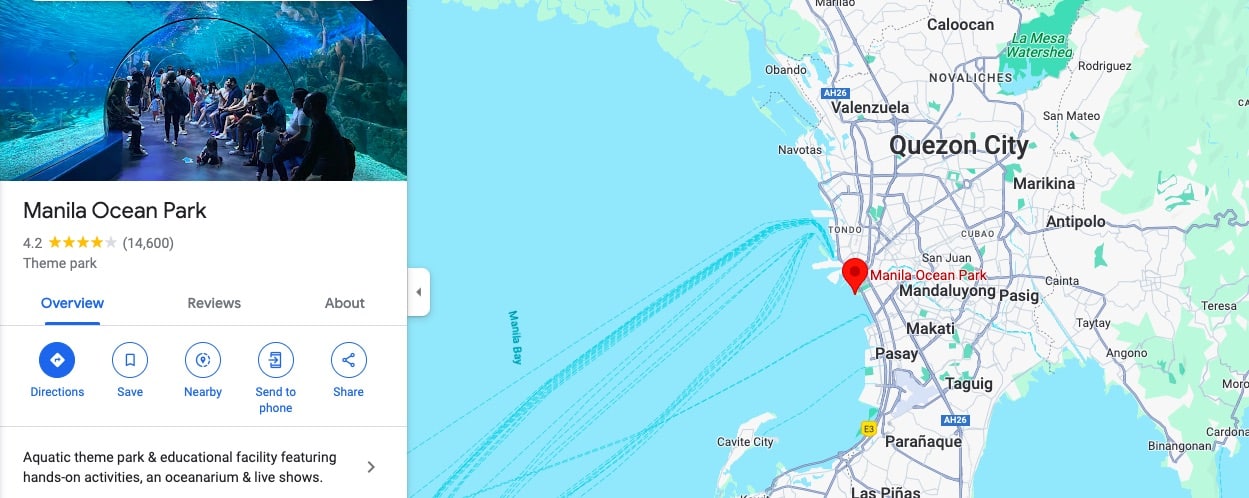 Manila Ocean Park map
