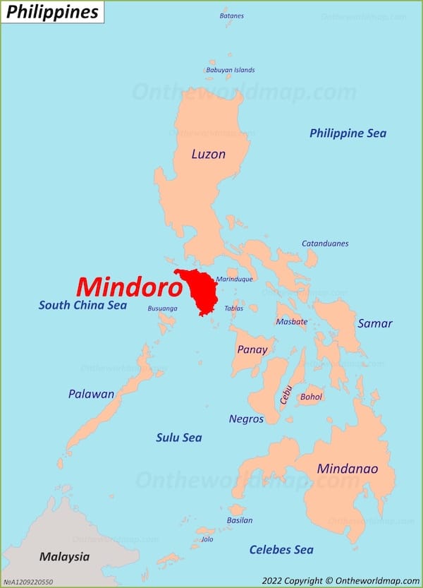 mindoro location on the philippines map