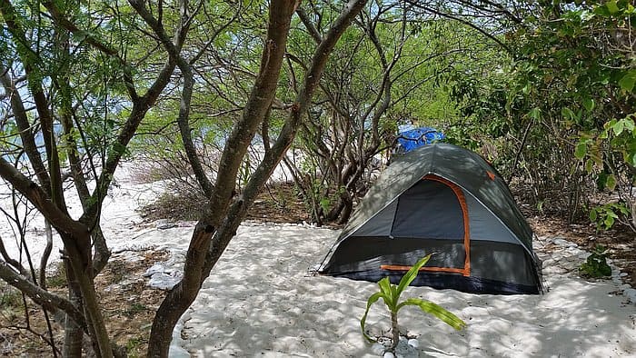 Camping on Dimancal Island F Spot another shot of entrance area with tent
