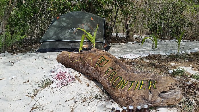 Camping on Dimancal Island F Spot showing Frontier at the entrance