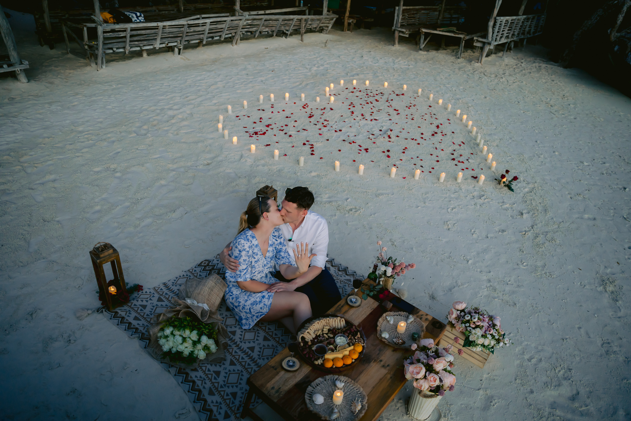 Romantic sunset surprise wedding proposal in Coron, Palawan