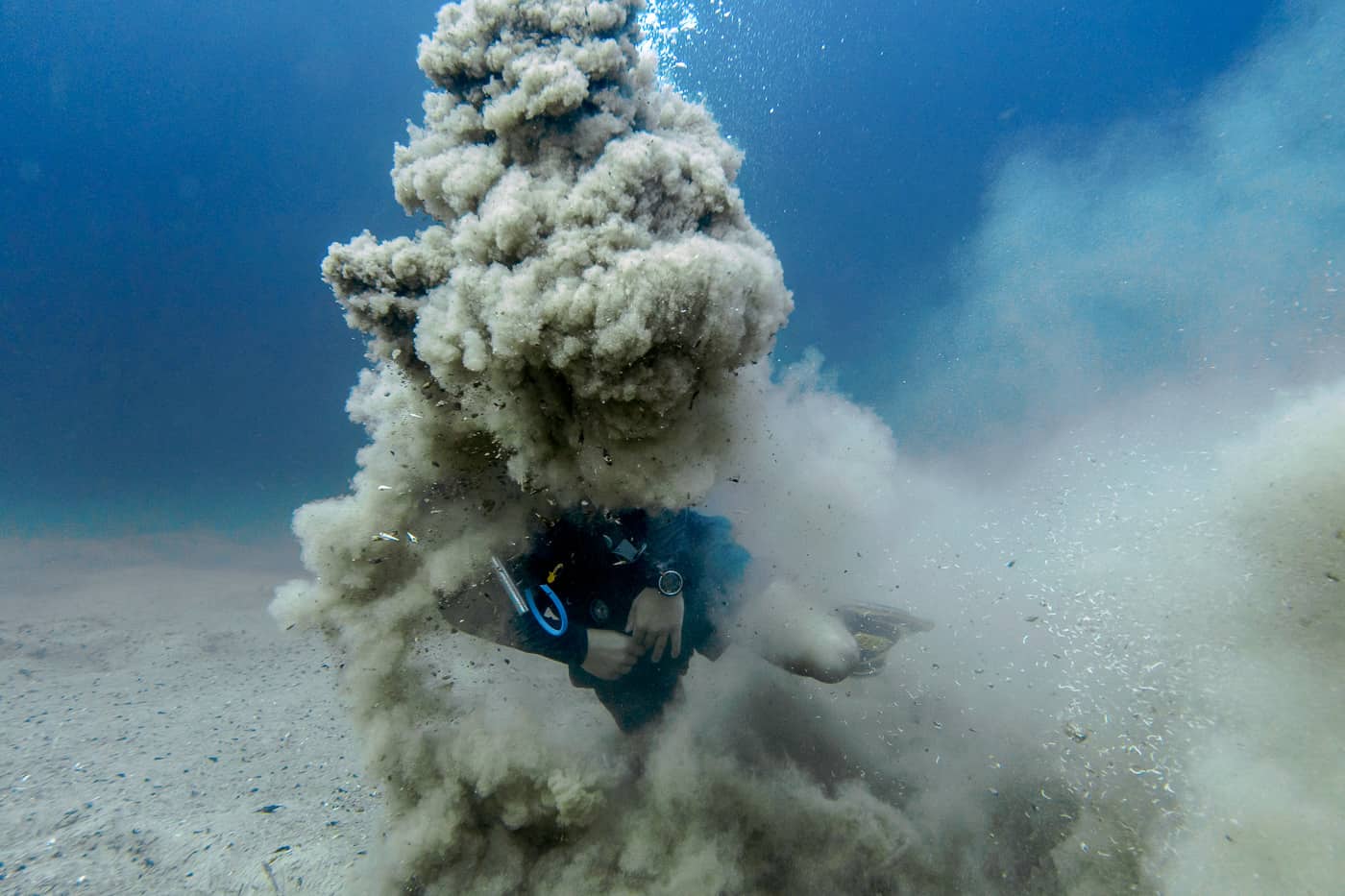 Jelly-like sandy bottom of Barracuda Lake, Coron.