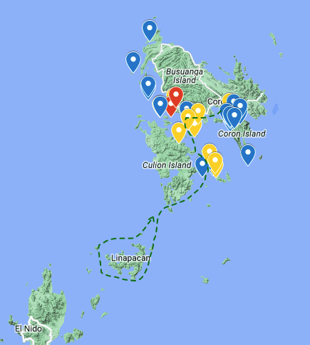 Linapacan map from coron boat tour