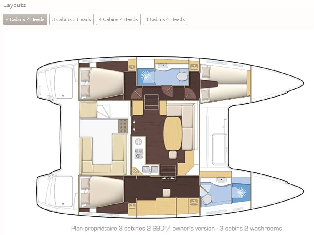 lagoon 400 catamaran layout