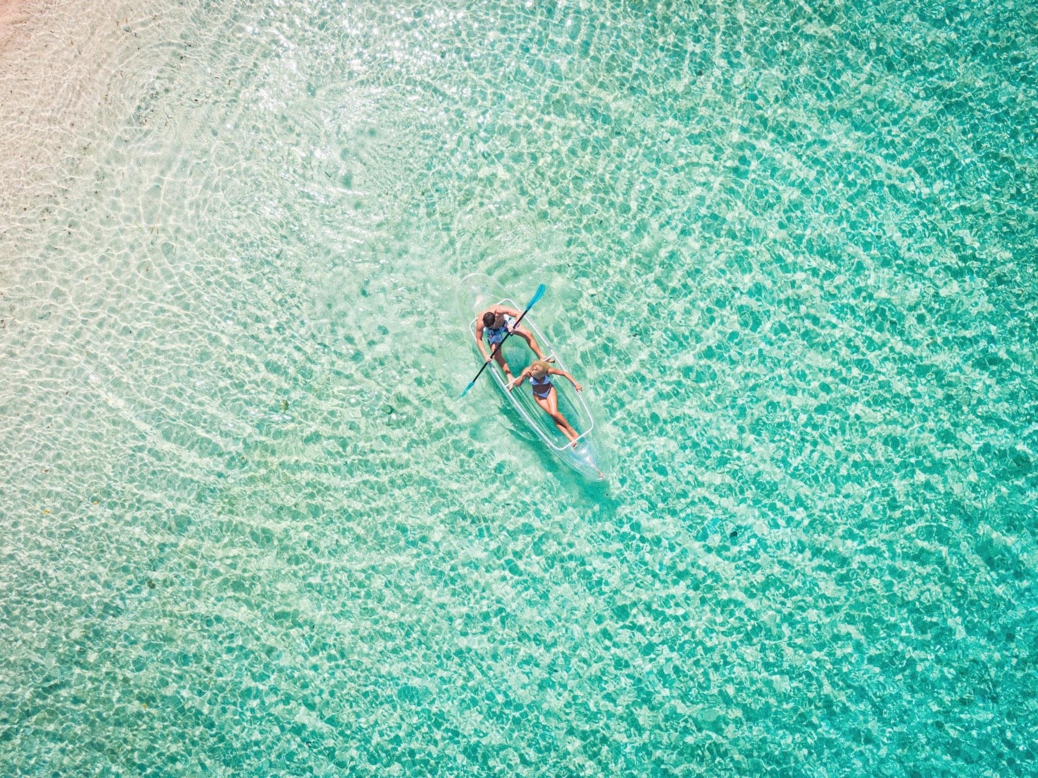 Pristine clear water romantic beaches in Palawan Philippines 
