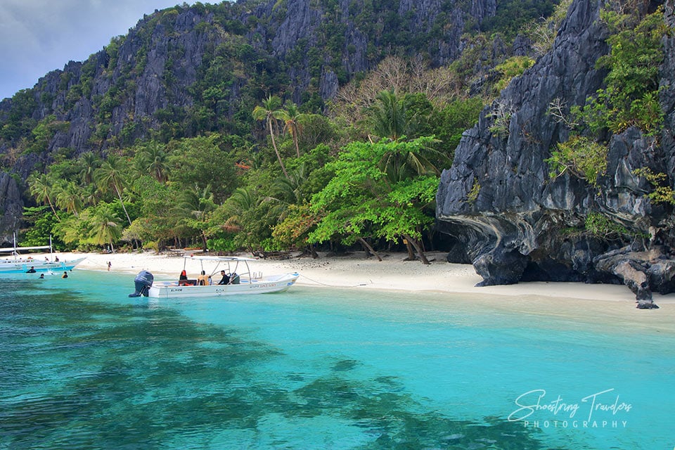 south entalula docked up on beach island tours