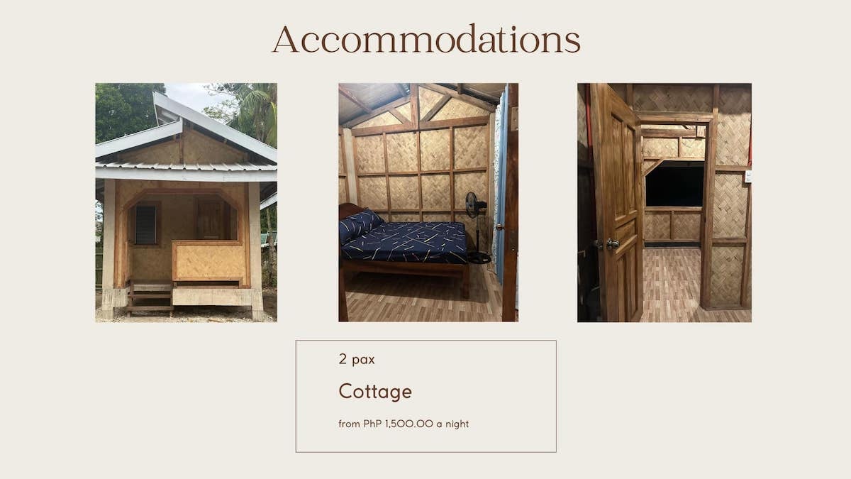 Rustic bamboo interior of a traditional Filipino cottage for travelers.