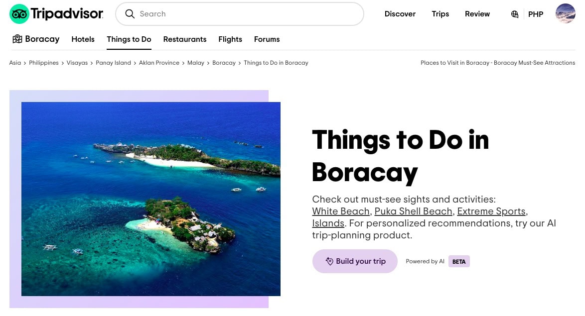 Beautiful island scene with turquoise waters and lush greenery in Boracay.