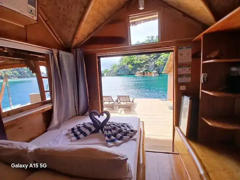 Comfortable stay with ocean views and cozy interior in a tropical Philippines island hideaway.