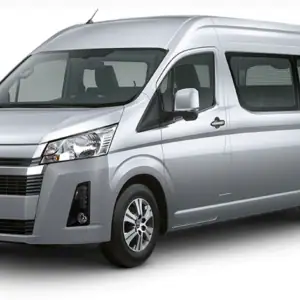 Modern Toyota Hiace van for travel in the Philippines.