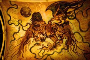 museum art on a wall in prague while travel europe