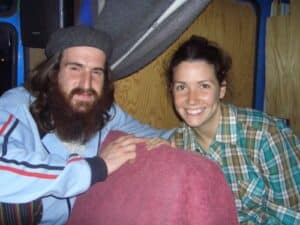 first couchsurfing visitors in my campervan while traveling through europe