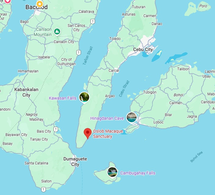 Oslob luxury tours map location