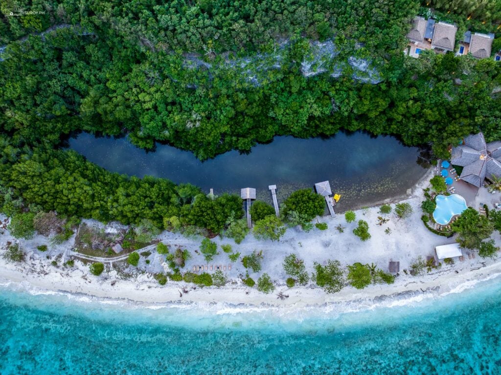 sumilon island lagoon top view
