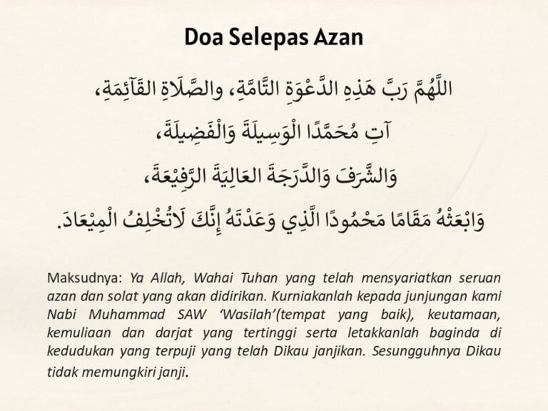doa selepas azan